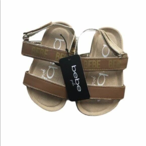 bebe Other - Bebe Brown & Gold Toddler Girl’s Sandals Sz 8